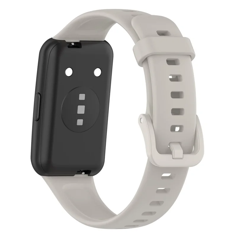 Siliconen Smartwatchband voor Huawei Band 7, Effen Verstelbaar Polshorlogebandje Vervanging - Grijs