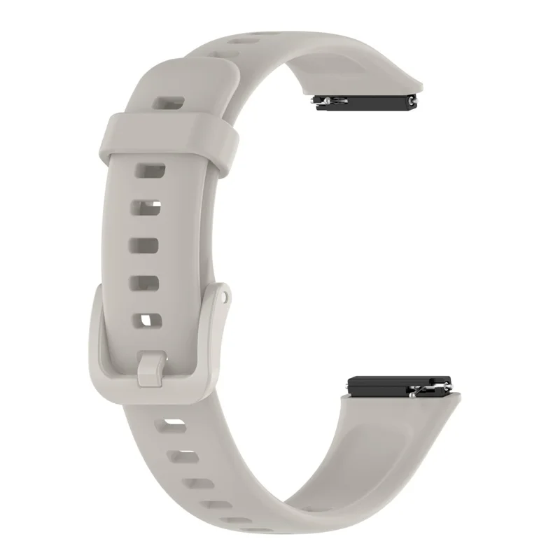 Siliconen Smartwatchband voor Huawei Band 7, Effen Verstelbaar Polshorlogebandje Vervanging - Grijs