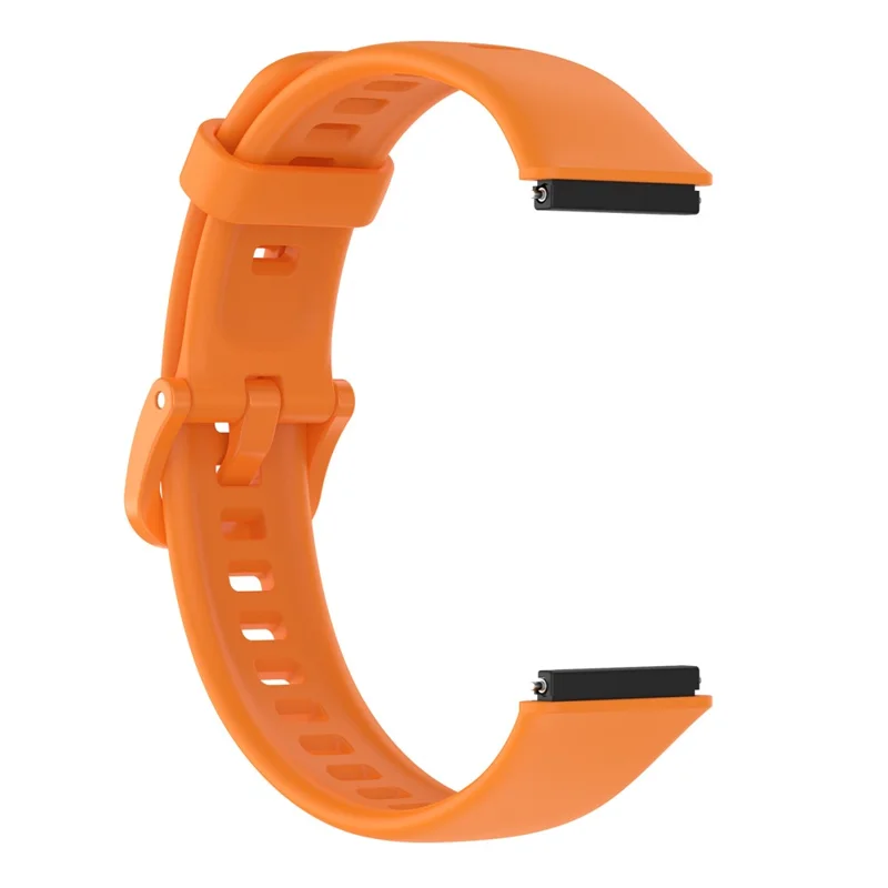 Banda de reloj inteligente de silicona para Huawei Band 7, correa de muñeca reemplazable de color sólido y ajustable - Naranja