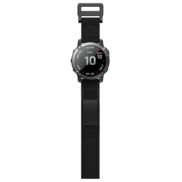 Para Garmin Fenix 7X/6X Pro/Tactix 7 Banda de Reloj Deportivo de Bucle de Nailon de 26 mm Ajustable - Negro