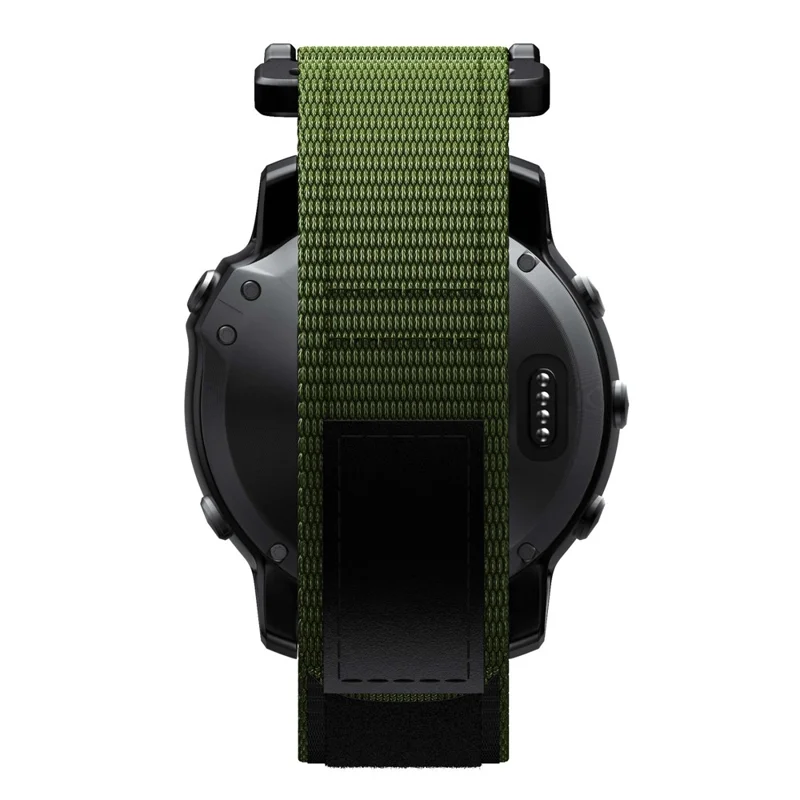 For Garmin Fenix 7X/6X Pro/Tactix 7 26mm Nylon Loop Sport Watch Band Adjustable Wrist Strap Replacement - Army Green