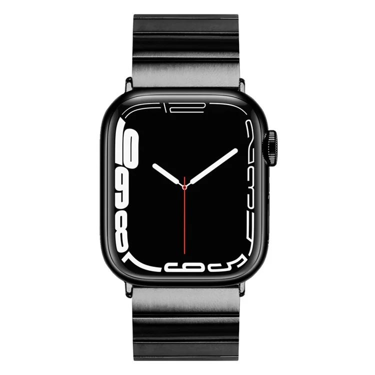 For Apple Watch Series 10 46mm / Ultra 2 Ultra 49mm / 9 8 7 45mm / SE (2023) SE (2022) SE 6 5 4 44mm / 3 2 1 42mm / Watch Ultra 49mm Buckle Design Stainless Steel Wrist Strap Smart Watch Band - Black
