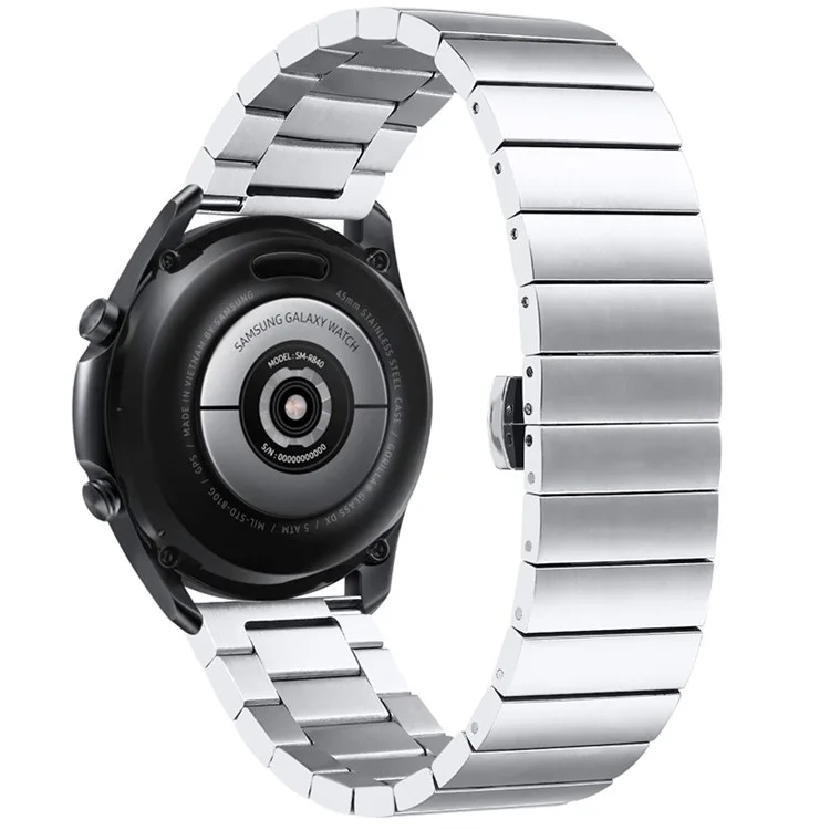 Para Samsung Gear S3 Classic/Galaxy Watch 46mm/Watch4 Classic 46mm, Fivela de Aço Inoxidável Banda de Relógio Design de Substituição - Prata