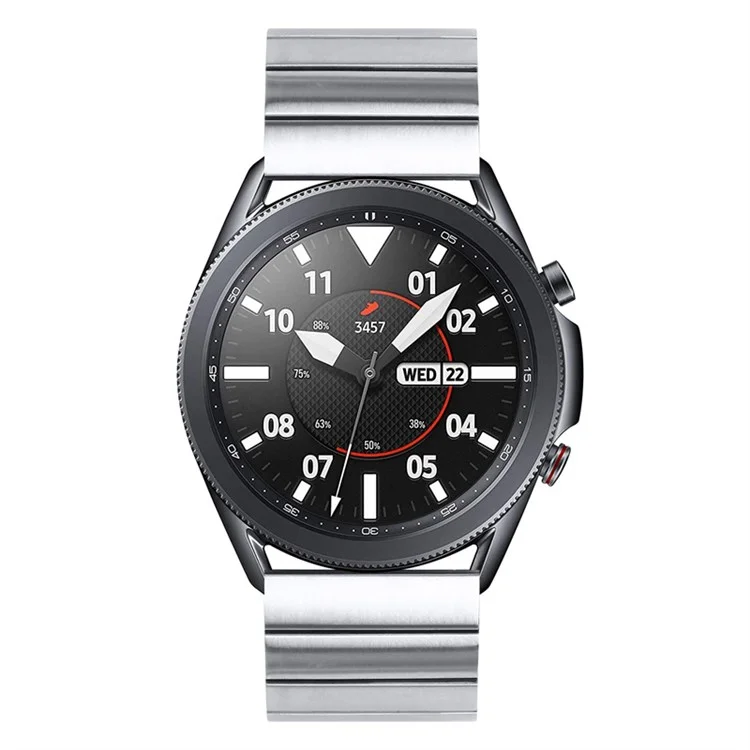 Para Samsung Gear S3 Classic/Galaxy Watch 46mm/Watch4 Classic 46mm, Fivela de Aço Inoxidável Banda de Relógio Design de Substituição - Prata