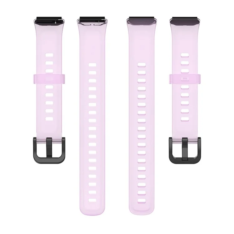 Transparentes Smart Watch Band für Huawei Band 7, weiches Silikon-Armband zum Austauchen - Transparentes Lila