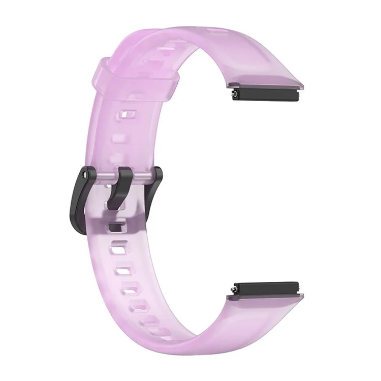 Transparentes Smart Watch Band für Huawei Band 7, weiches Silikon-Armband zum Austauchen - Transparentes Lila