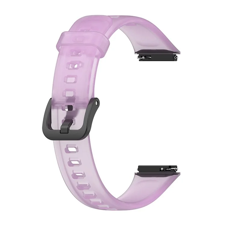 Transparentes Smart Watch Band für Huawei Band 7, weiches Silikon-Armband zum Austauchen - Transparentes Lila
