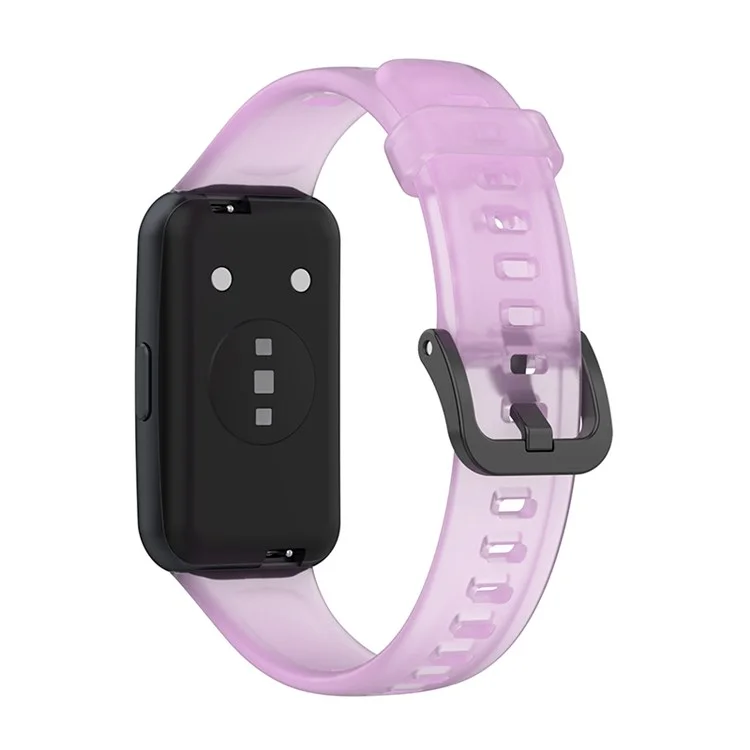 Transparentes Smart Watch Band für Huawei Band 7, weiches Silikon-Armband zum Austauchen - Transparentes Lila