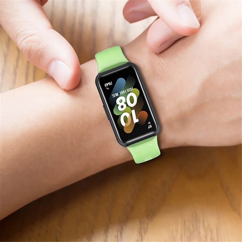 Translucent Smart Watch Band for Huawei Band 7, Soft Silicone Adjustable Wrist Strap Replacement - Transparent Red