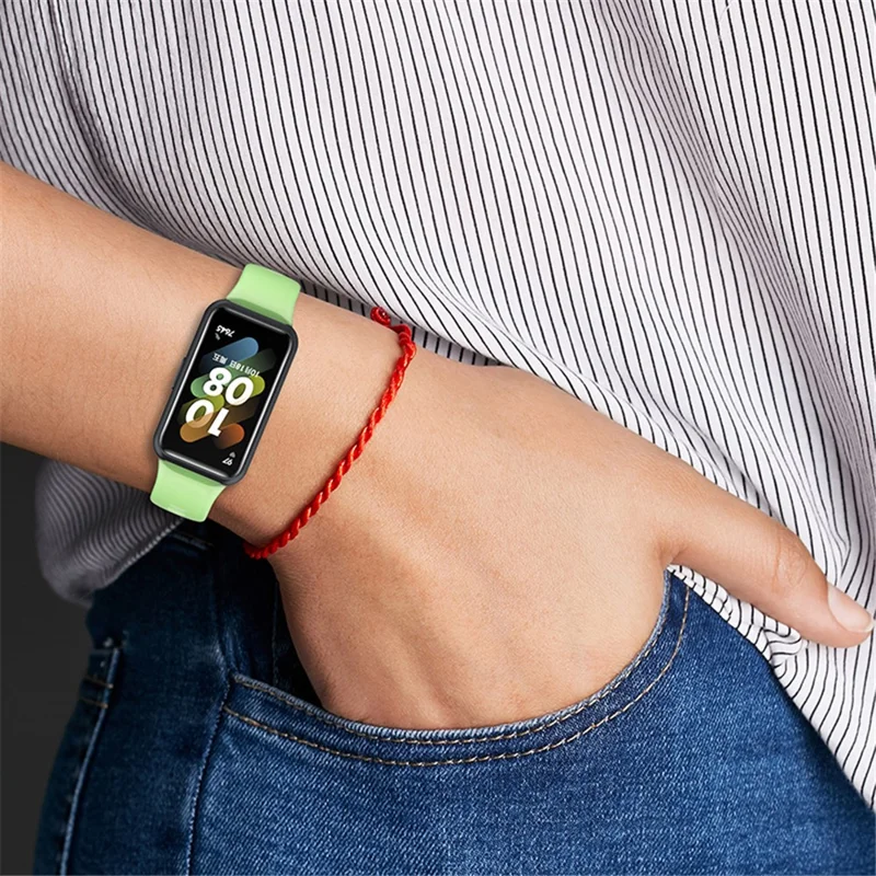 Bracelet de montre intelligent translucide pour Huawei Band 7, bracelet de remplacement en silicone souple et réglable - Noir transparent