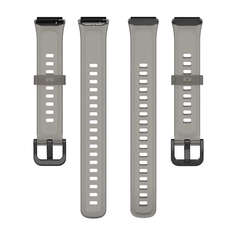 Bracelet de montre intelligent translucide pour Huawei Band 7, bracelet de remplacement en silicone souple et réglable - Noir transparent