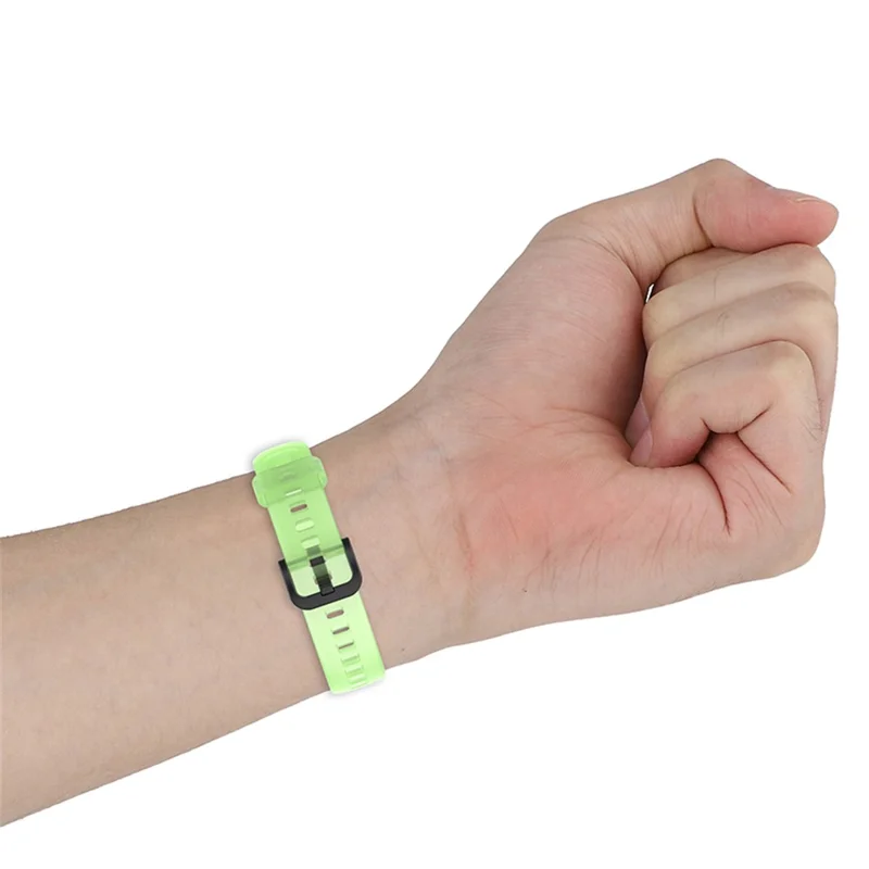 Bracelet de montre intelligent translucide pour Huawei Band 7, bracelet de remplacement en silicone souple et réglable - Noir transparent