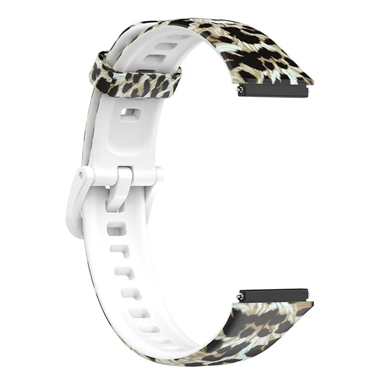 Cinturino orologio con stampa a motivo per Huawei Band 7, braccialetto regolabile in TPU di ricambio - Motivo leopardato