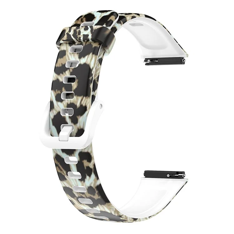 Cinturino orologio con stampa a motivo per Huawei Band 7, braccialetto regolabile in TPU di ricambio - Motivo leopardato