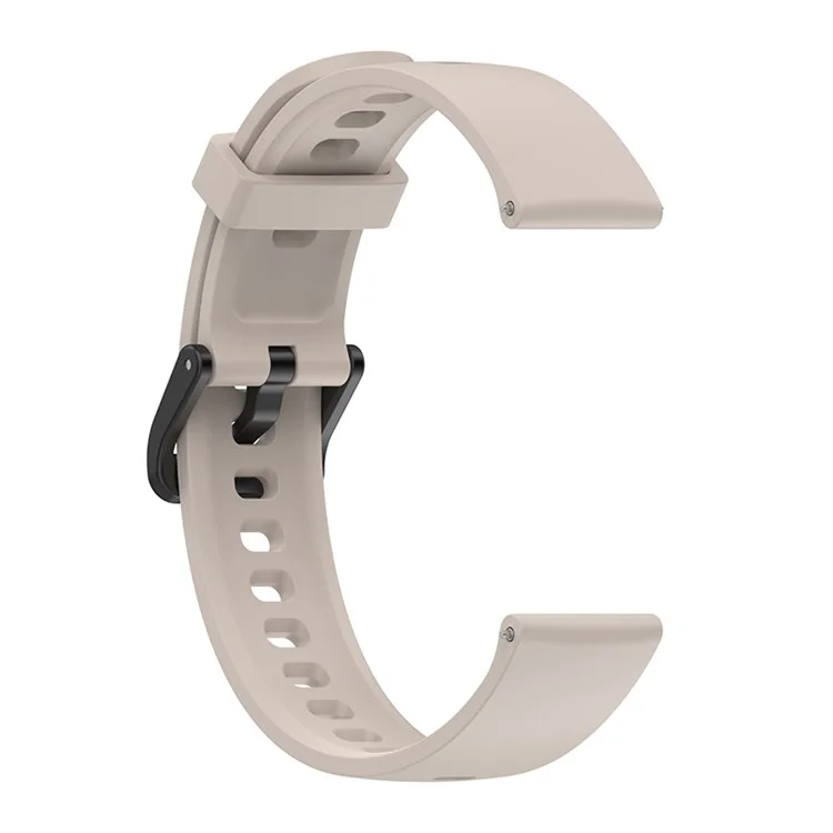 Bracelet de montre intelligent en silicone doux pour Realme Band 2, bracelet de remplacement réglable avec boucle épingle - Beige