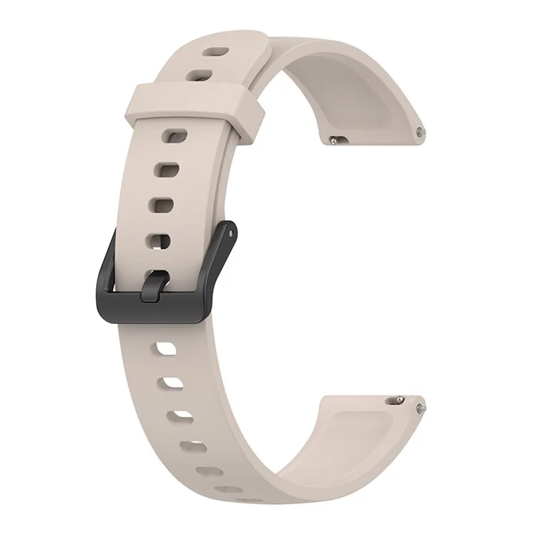 Bracelet de montre intelligent en silicone doux pour Realme Band 2, bracelet de remplacement réglable avec boucle épingle - Beige