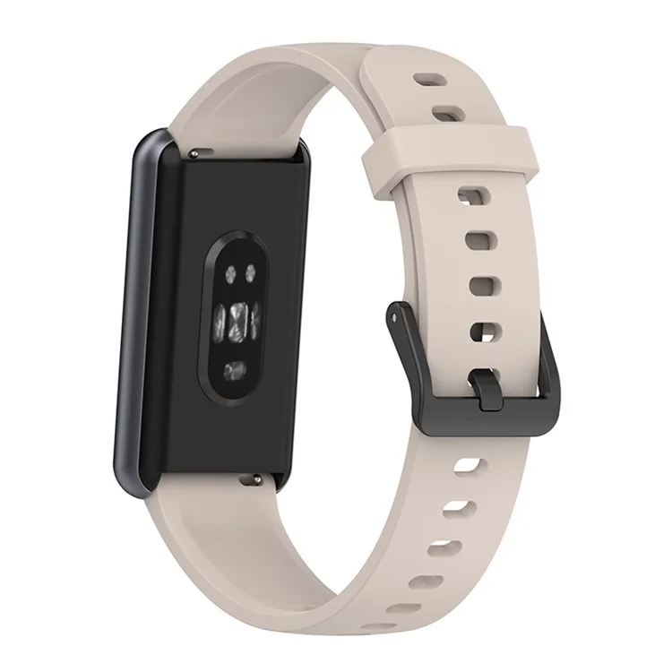 Bracelet de montre intelligent en silicone doux pour Realme Band 2, bracelet de remplacement réglable avec boucle épingle - Beige