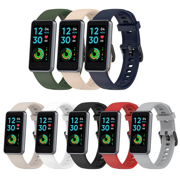 Bracelet de montre intelligent en silicone doux pour Realme Band 2, bracelet de remplacement réglable avec boucle épingle - Beige