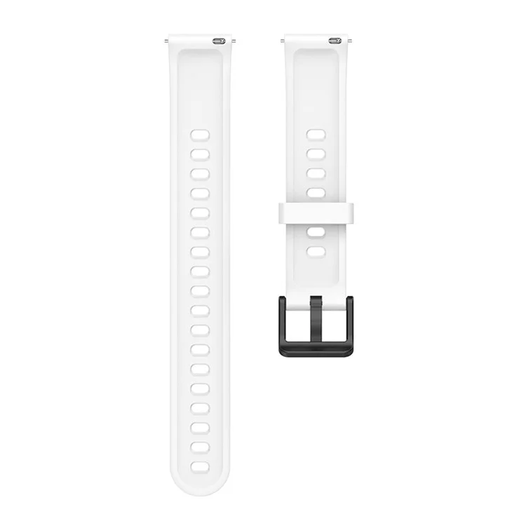 Soft Silicone Smart Watch Band for Realme Band 2, Adjustable Pin Buckle Wrist Strap Replacement - White