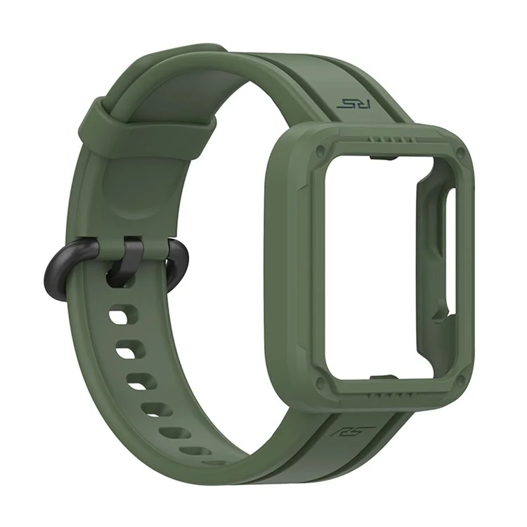 For Xiaomi Redmi Watch/Redmi Watch 2/Mi Watch Lite/Mi Watch Lite 2 Smart Watch Strap Soft Silicone Wrist Band with Watch Case - Blackish Green