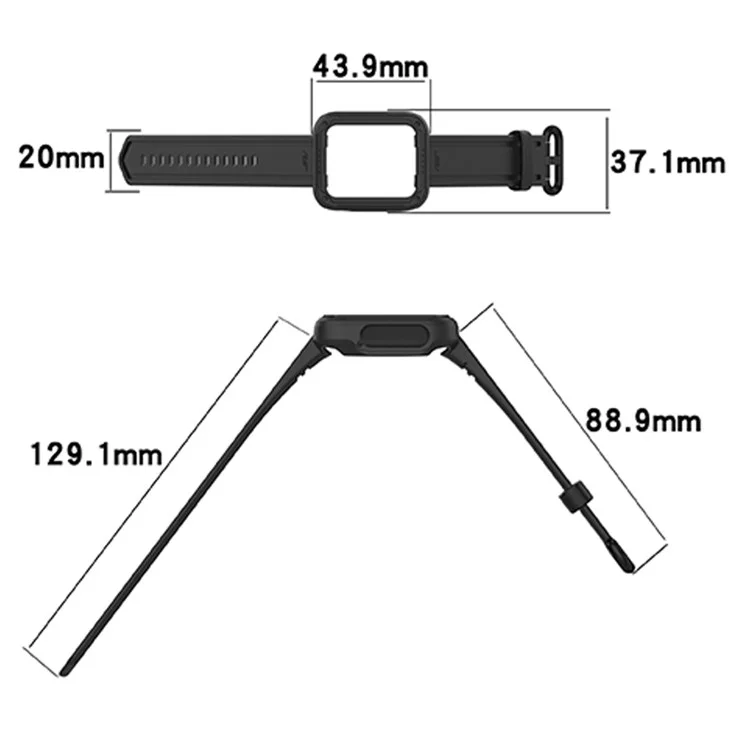 For Xiaomi Redmi Watch/Redmi Watch 2/Mi Watch Lite/Mi Watch Lite 2 Smart Watch Strap Soft Silicone Wrist Band with Watch Case - Blackish Green