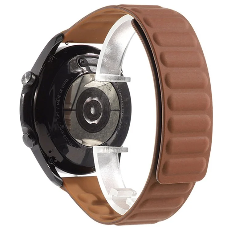 Per Samsung Galaxy Watch4 40mm/44mm/Garmin Venu 2 Plus Cinturino in silicone per orologio da 20mm Cinturino magnetico per polso - Marrone