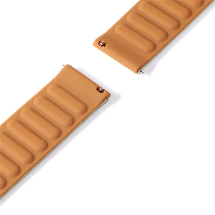 Per Samsung Galaxy Watch4 40mm/44mm/Garmin Venu 2 Plus Cinturino in silicone per orologio da 20mm Cinturino magnetico per polso - Marrone