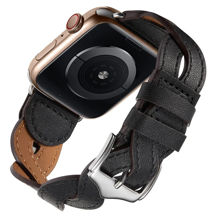 A030 Для Apple Watch Series 7 41 Мм/серия 6/5/4/SE 40 Мм/серия 1/2/3 38 Мм Стильные Тканые Дизайнерские Часы Top Best Top Loid - Черный