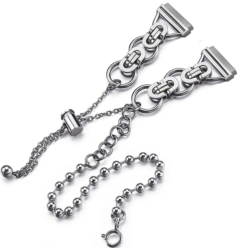 For Fitbit Versa 3/Fitbit Sense Universal Double Circle Design Hollow Out Smart Watch Strap 20mm - Silver