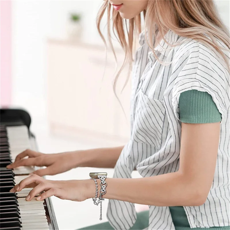 For Fitbit Versa 3/Fitbit Sense Universal Double Circle Design Hollow Out Smart Watch Strap 20mm - Silver