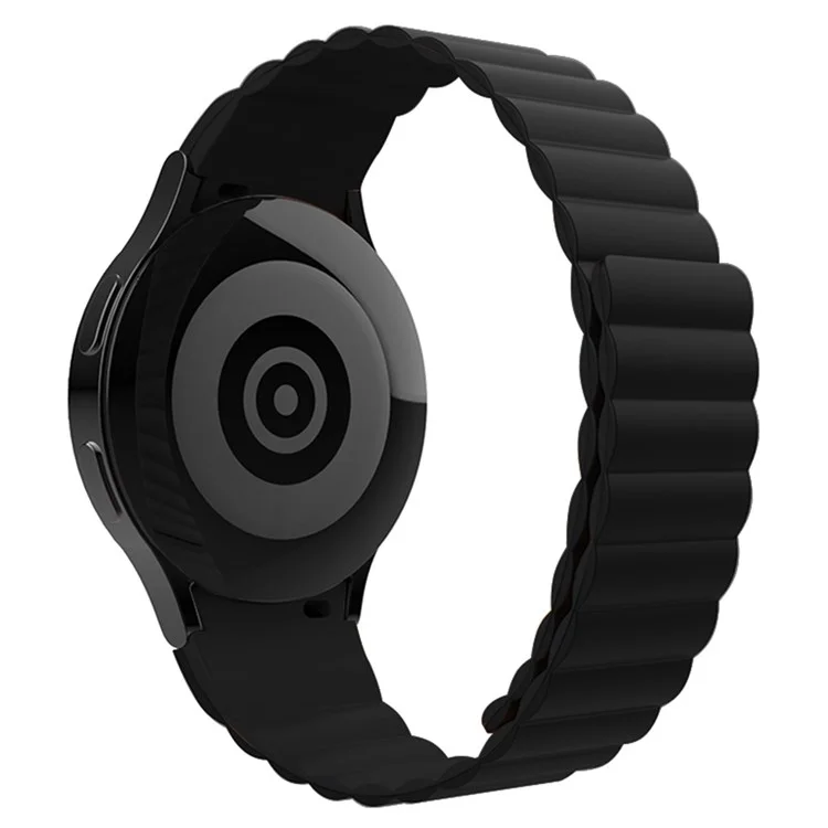 Para Samsung Galaxy Watch6 40mm 44mm / Watch6 Classic 43mm 47mm / Watch 5 40mm 44mm / 5 Pro 45mm / Watch4 40mm 44mm Correa de reloj de silicona con adsorción magnética Reemplazo de correa de muñeca - Negro