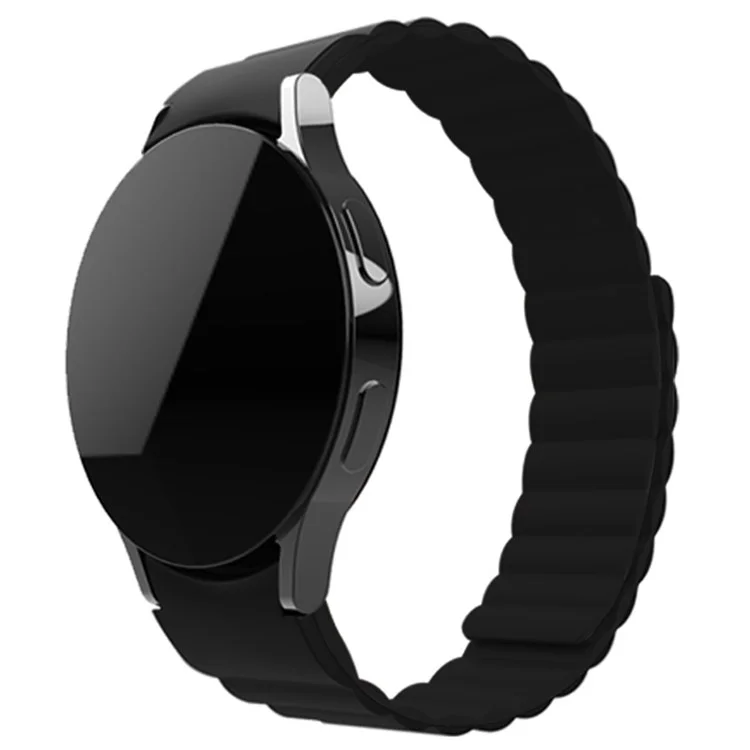Para Samsung Galaxy Watch6 40mm 44mm / Watch6 Classic 43mm 47mm / Watch 5 40mm 44mm / 5 Pro 45mm / Watch4 40mm 44mm Correa de reloj de silicona con adsorción magnética Reemplazo de correa de muñeca - Negro