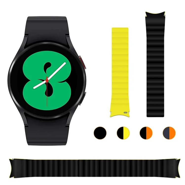 Para Samsung Galaxy Watch6 40mm 44mm / Watch6 Classic 43mm 47mm / Watch 5 40mm 44mm / 5 Pro 45mm / Watch4 40mm 44mm Correa de reloj de silicona con adsorción magnética Reemplazo de correa de muñeca - Negro