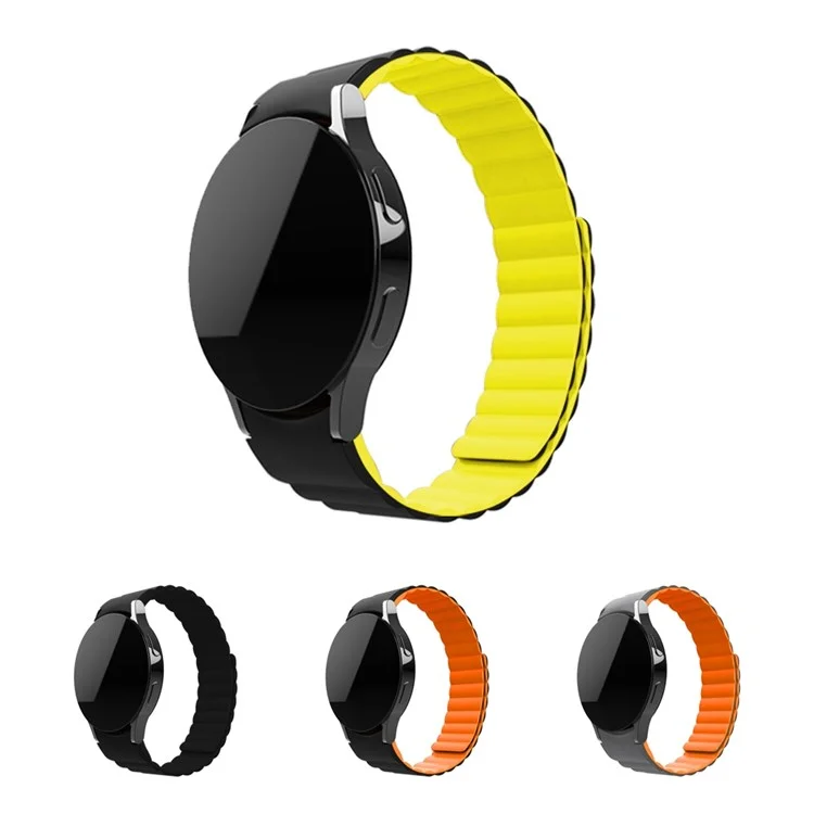 Para Samsung Galaxy Watch6 40mm 44mm / Watch6 Classic 43mm 47mm / Watch 5 40mm 44mm / 5 Pro 45mm / Watch4 40mm 44mm Correa de reloj de silicona con adsorción magnética Reemplazo de correa de muñeca - Negro