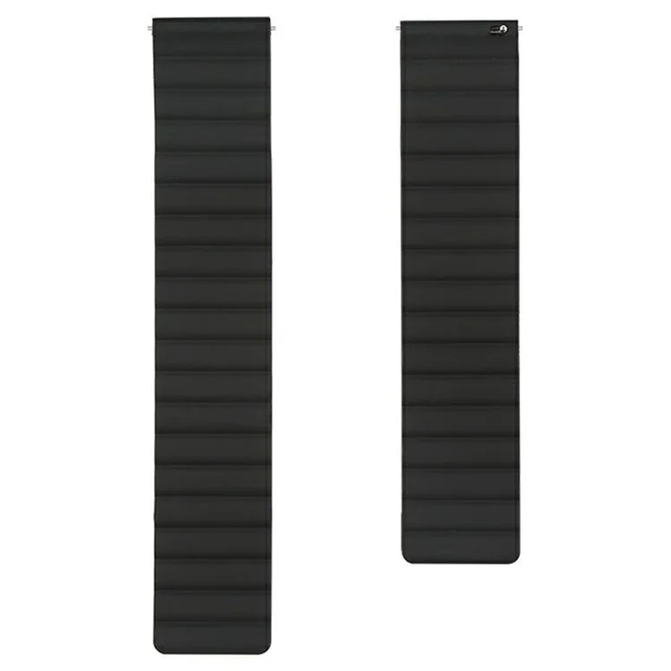 For Samsung Galaxy Watch4 40mm/44mm/Garmin Venu2 Plus/Venu Sq Dual Color Watch Strap 20mm Silicone Magnetic Watch Band Replacement - Black