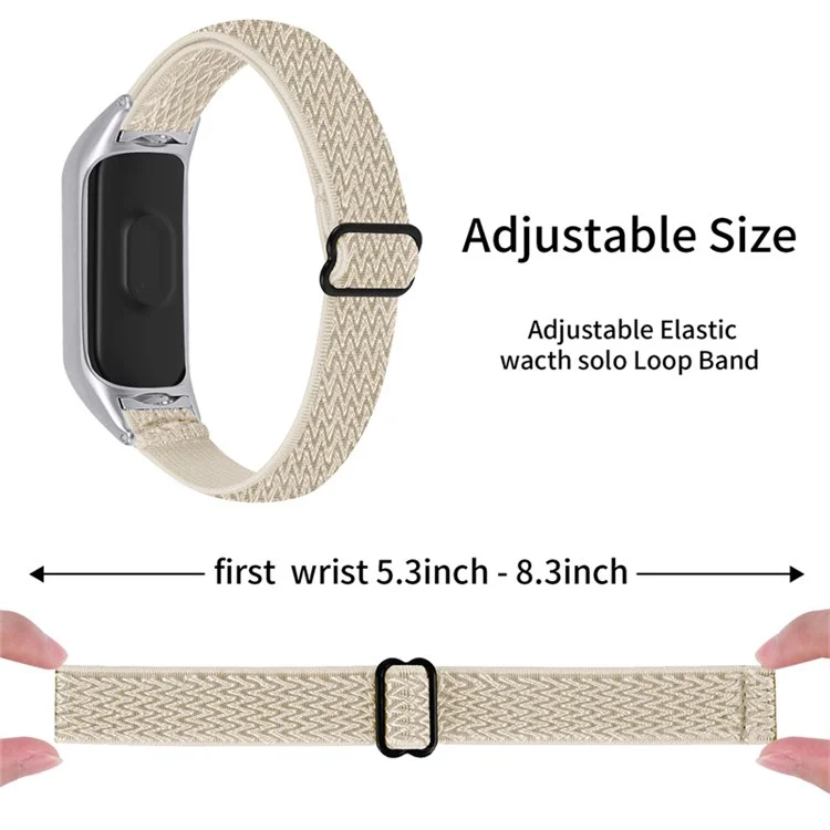 Para Xiaomi Mi Band 7 Bucle de Reemplazo Elástico Band Nylon Stringha Craided Sport Store de Pulsera Ajustable - Albaricoque