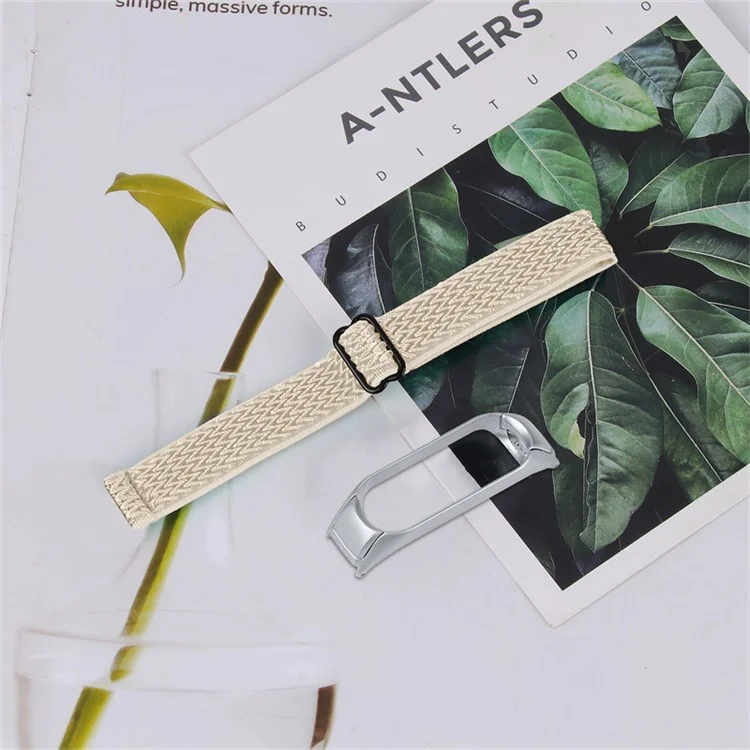Para Xiaomi Mi Band 7 Bucle de Reemplazo Elástico Band Nylon Stringha Craided Sport Store de Pulsera Ajustable - Albaricoque