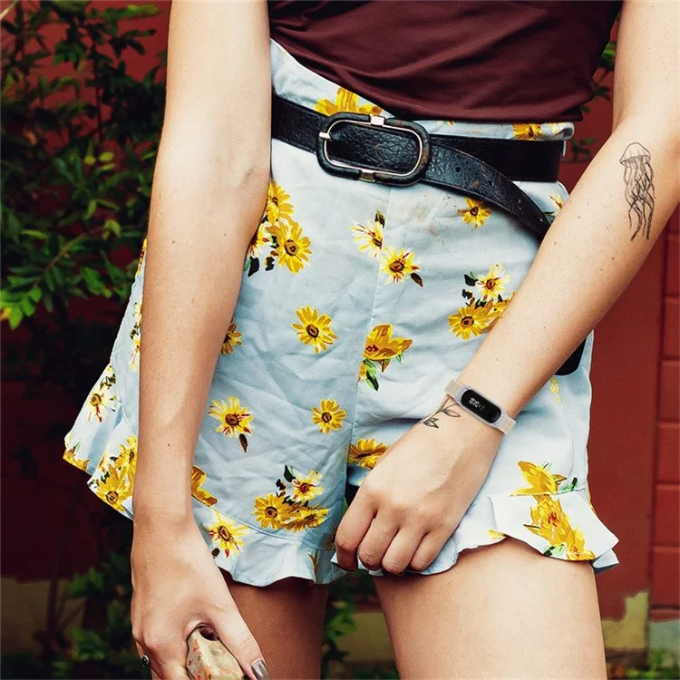 Para Xiaomi Mi Band 7 Bucle de Reemplazo Elástico Band Nylon Stringha Craided Sport Store de Pulsera Ajustable - Albaricoque