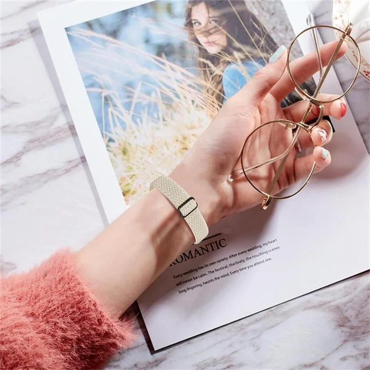 Para Xiaomi Mi Band 7 Bucle de Reemplazo Elástico Band Nylon Stringha Craided Sport Store de Pulsera Ajustable - Albaricoque