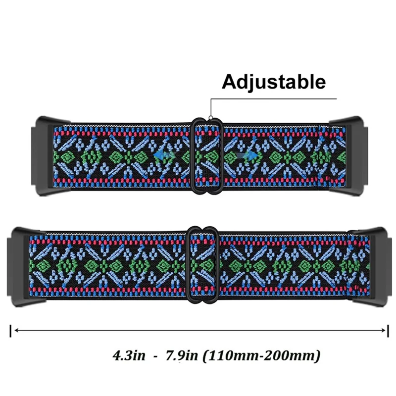 For Huawei Band 7 Stretchy Boho Watch Band Adjustable Elastic Nylon Strap Replacement Wristband - Arrow