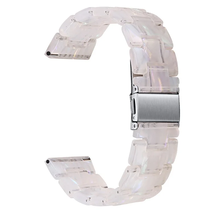 Para Huami Amazfit GTR 47mm / Pace / Stratos / Stratos 2 / Youth Edition 22mm Resin Wristband Stainless Steel Buckle Sport Replacement Strap - Shell White
