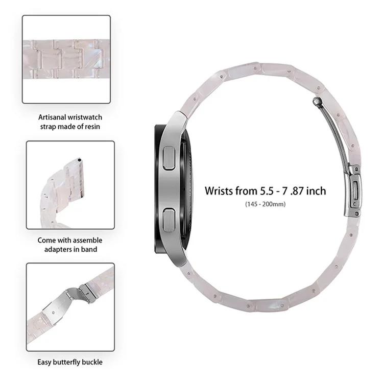 Para Huami Amazfit GTR 47 mm / Ritmo / Estratos / Stratos 2 / Edición Juvenil de 22 mm de Resina Pulsera de Acero Inoxidable Hebilla de Reemplazo de Reemplazo - Cáscara Blanca