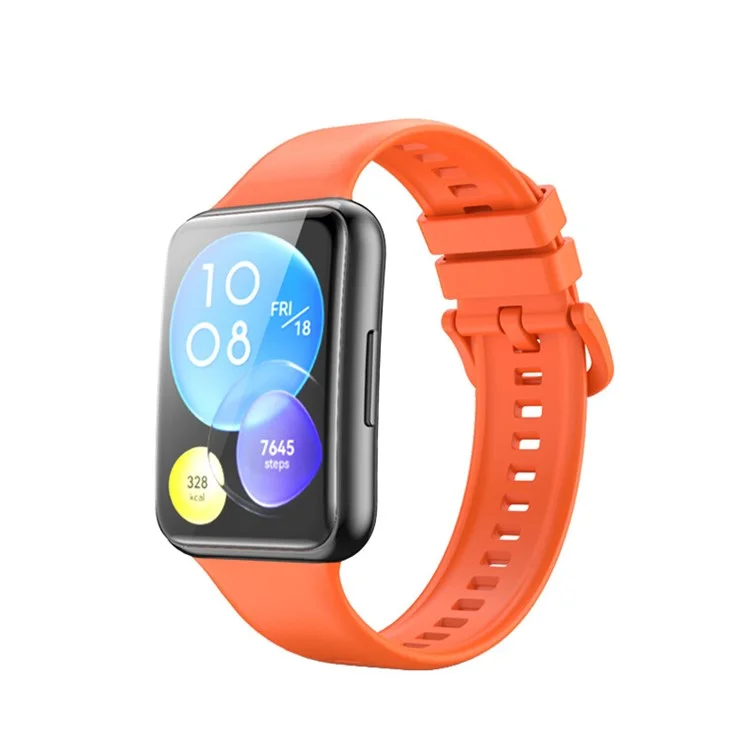Per Huawei Watch Fit 2 Cinturino in silicone per orologio regolabile morbido - Arancione