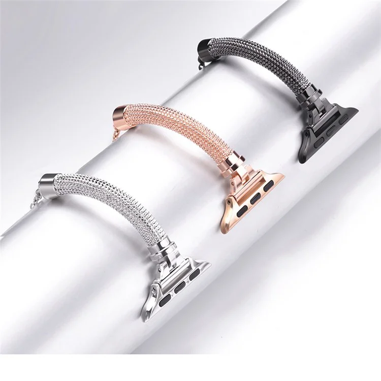 Für Apple Watch Series 10 42 mm / 9 8 7 41 mm / 6 5 4 SE SE (2022) SE (2023) 40 mm / 3 2 1 38 mm Metall Smart Watch Band Armband Verschleißfest und Langlebig Armband Ersatz - Roségold
