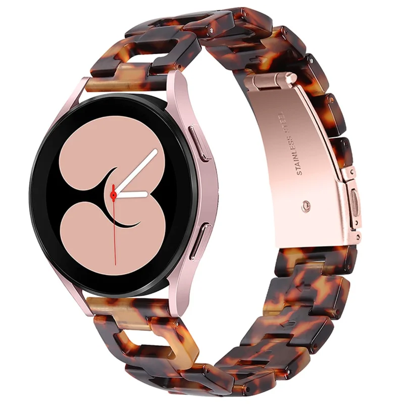 Für Samsung Galaxy Watch4 Active 40mm / 44mm / Watch4 Classic 42mm / 46mm D Form Harz Smartwatch Armband mit Edelstahl Schnalle - Schildpatt