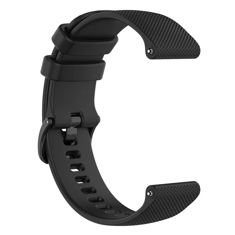 Per Xiaomi Haylou Solar LS01 / ID205 / Willful SW021 Universal Grid Texture Silicone Watchband Replacement - Nero