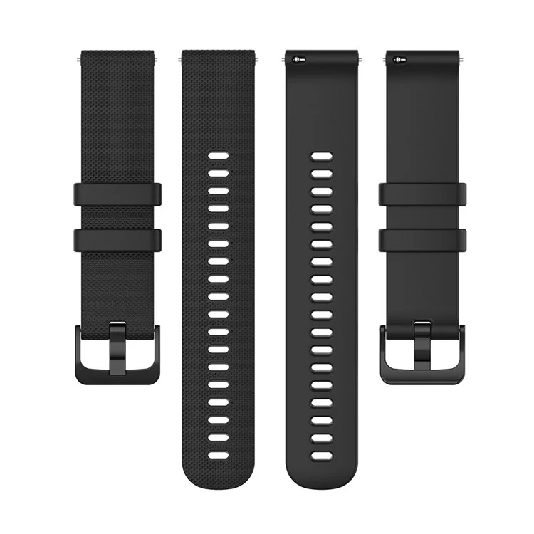 Per Xiaomi Haylou Solar LS01 / ID205 / Willful SW021 Universal Grid Texture Silicone Watchband Replacement - Nero