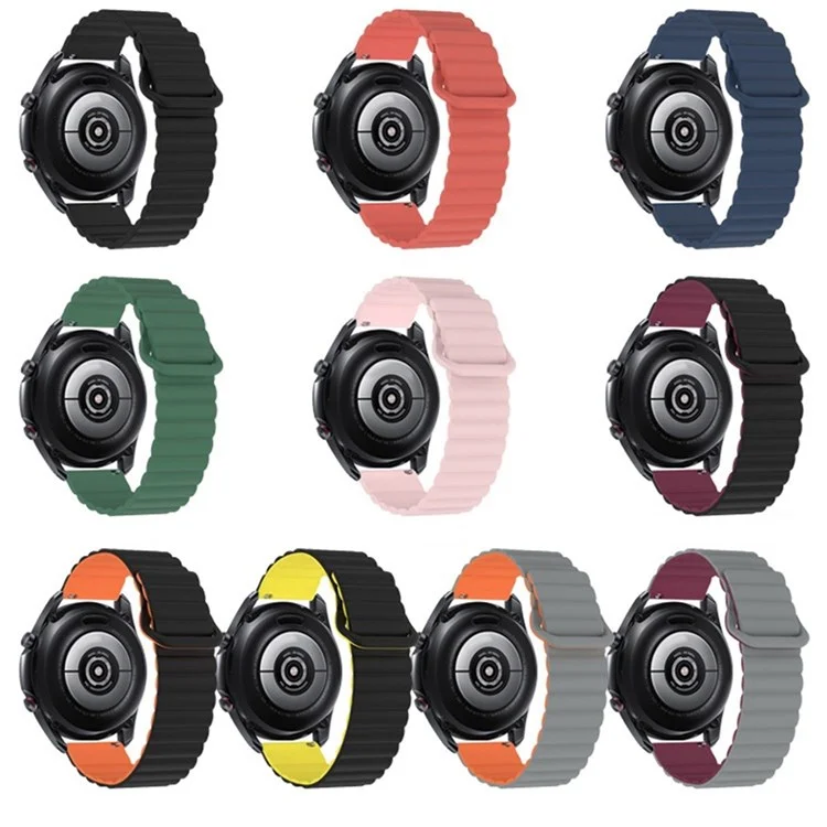 For Haylou RT / RT2 / GST / GS / RS3 / Huawei Watch 3 / Xiaomi Watch S1 / S1 Active, Magnetic Watch Band 22mm Universal Silicone Wrist Strap - Pink