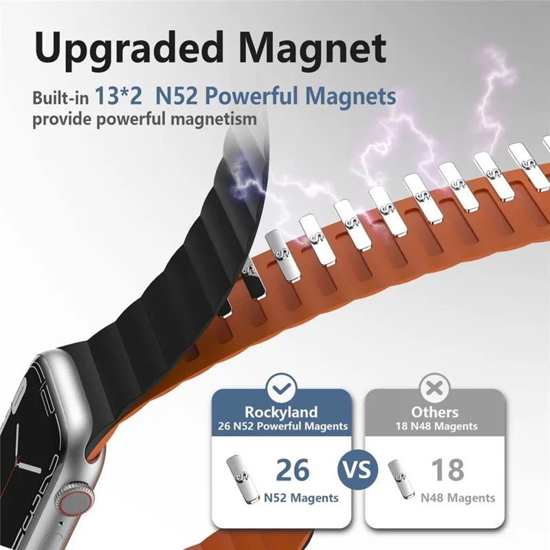 For Apple Watch Ultra 3 2 1 49mm / Series 11 10 46mm / 9 8 7 45mm / SE3 SE2 SE 6 5 4 44mm / 3 2 1 42mm Silicone Strap Magnetic Watchband - Black / Wine Red