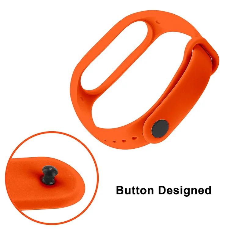 JSM For Xiaomi Mi Band 5 / 6 / 7 TPU Watch Band Quick Release Wrist Strap for Sports Watch Replacement Accessories - Orange